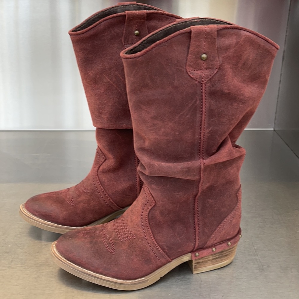 Tall Etta burgundy leather boots. New in box from Sundance!